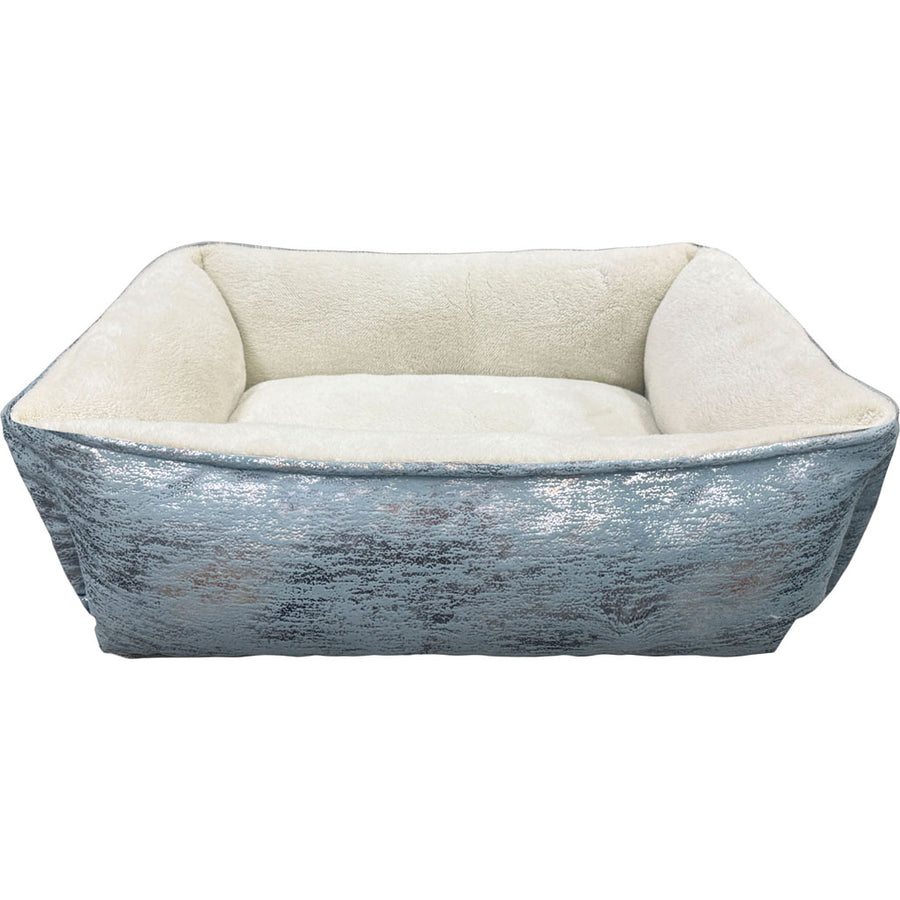 Sleep Zone Foil Print Rectangle Bed, Blue, 30 in - Beds