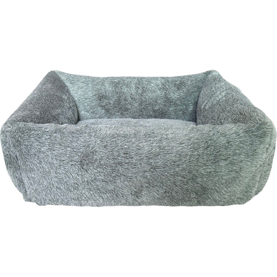 Sleep Zone Faux Fur Rectangle Bed, Teal, 24 in - Beds