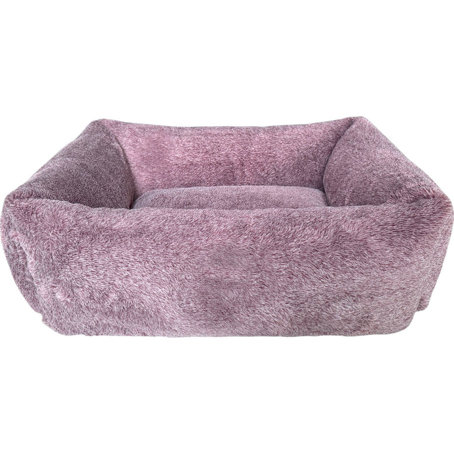 Sleep Zone Faux Fur Rectangle Bed, Purple, 20 in - Beds