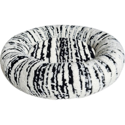 Sleep Zone Marbled Round Bed, Black/White, 30 in - Beds