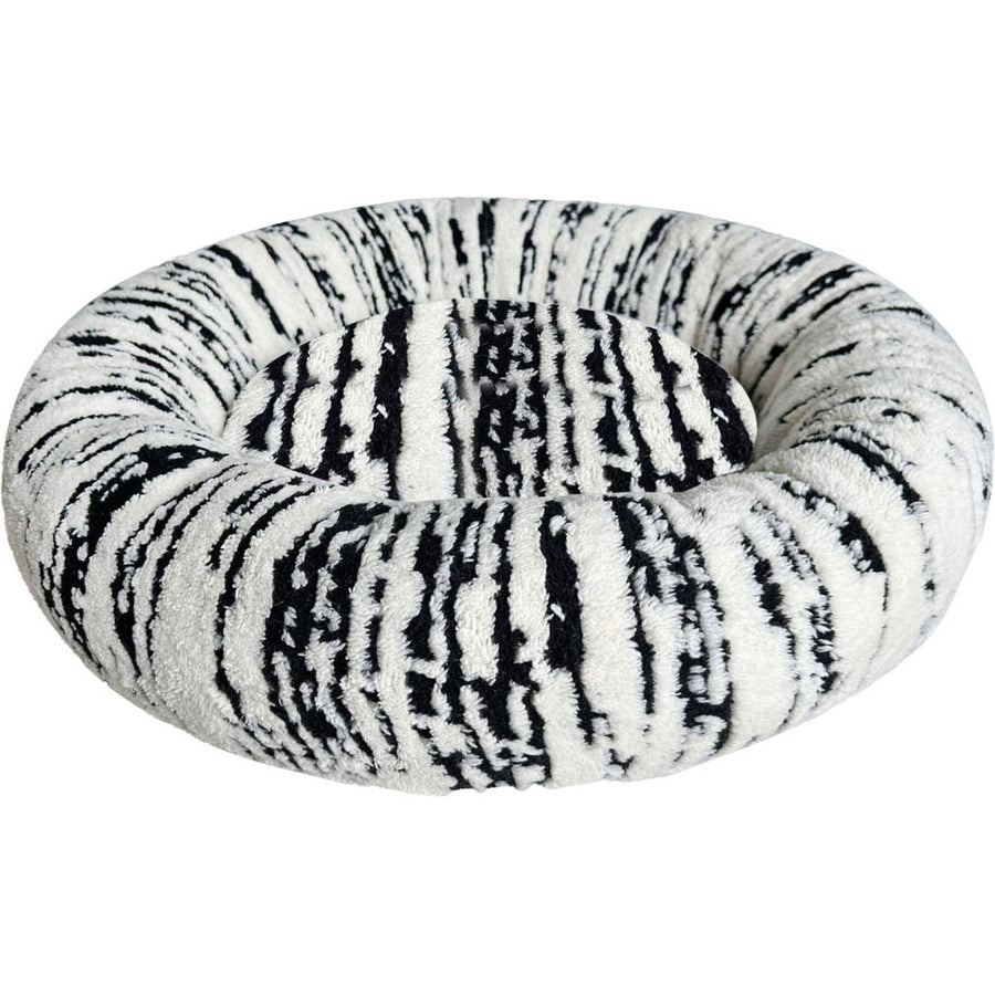 Sleep Zone Marbled Round Bed, Black/White, 30 in - Beds