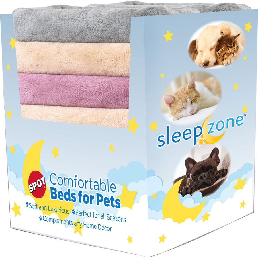 Sleep Zone Faux Fur Rectangle Bed Half Pallet Ds, Assorted, 30in -12pc - Beds