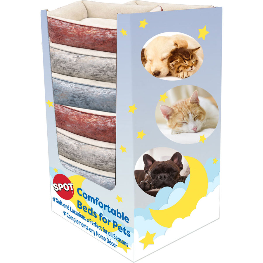 Sleep Zone Foil Print Rectangle Bed Qtr Pallet Ds, Red/Taupe/Blue, 20in -10pc - Beds