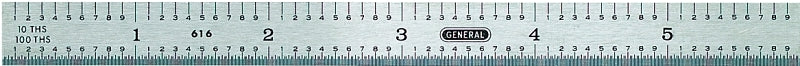 General 616 Precision Measuring Ruler with Graduations