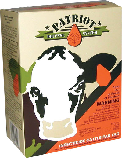 Patriot Insecticide Cattle Ear Tag, Yellow, 20 pk - Insecticide Ear Tags