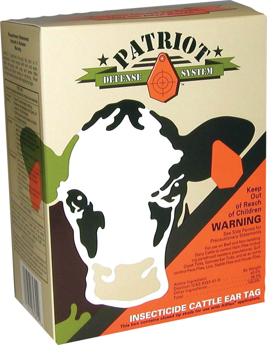 Patriot Insecticide Cattle Ear Tag, Yellow, 20 pk - Insecticide Ear Tags