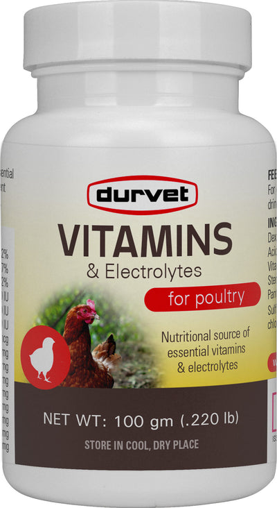 Durvet Vitamins & Electrolytes for Poultry, 100 gm