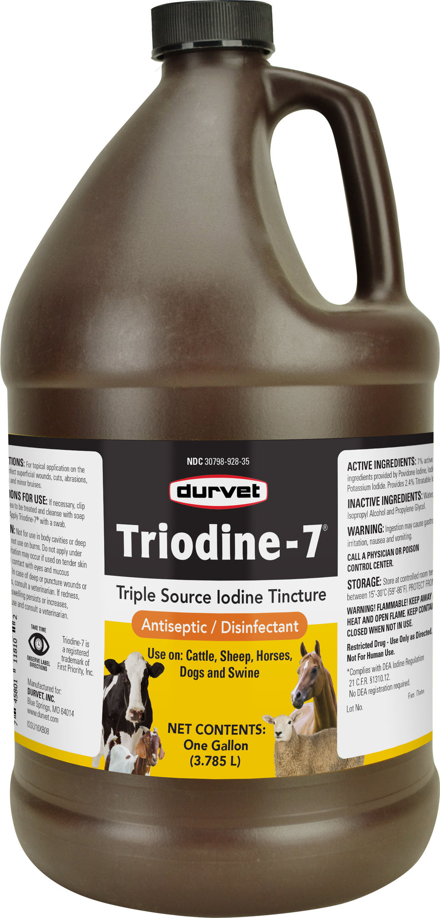Durvet Triodine-7 Iodine Antiseptic Disinfectant, 1 gal - Sprays/Daubers