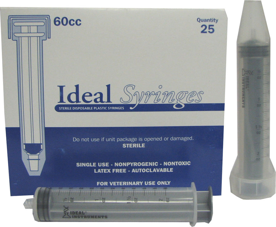 Ideal Luer Lock Disposable Syringe, 60 cc/20 Box - Syringes