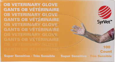 Ideal Shoulder Length Disposable Ob Glove 1.25 Mil, Orange, 36 in - 100ct