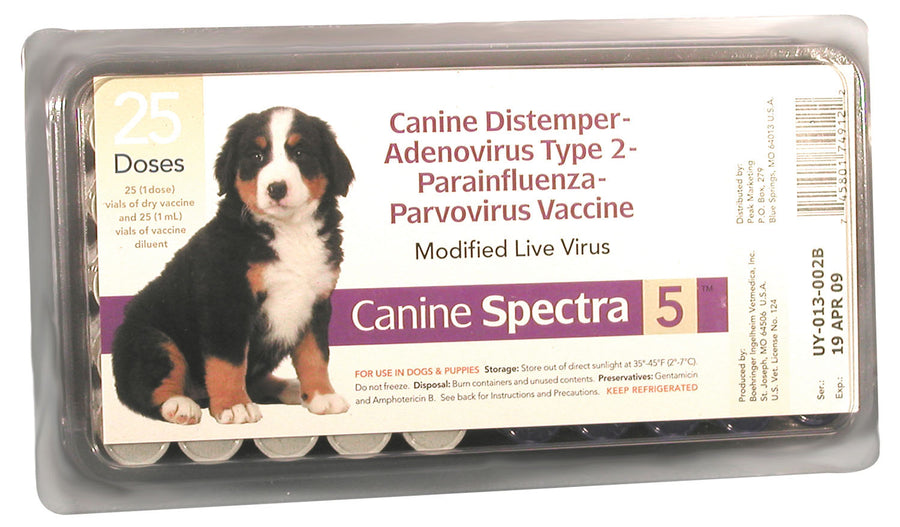 Canine Spectra 5 Dog Vaccine W/o Syringe, 1 Dose - Vaccines