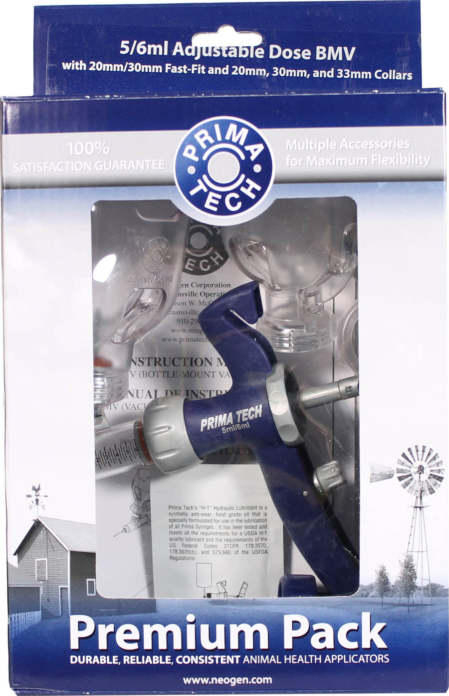 Ideal Prima Tech Adjustable Dose Bottle Mount Vaccinator, 5-6 ml - Syringes