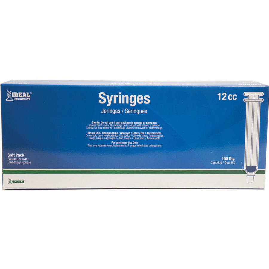 Ideal Luer Lock Disposable Syringe, 12 cc/100 Box - Syringes