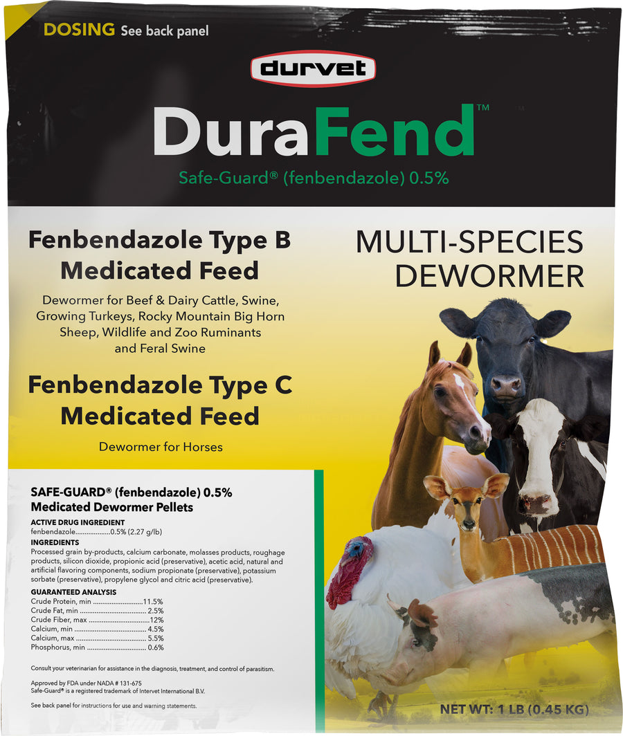 Durvet Durafend Fenbendazole 0.5% Dewormer, 1 lb - Feed Pellets & Granules