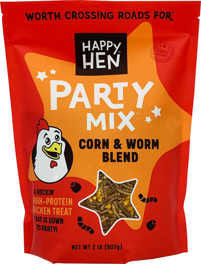 Happy Hen Party Mix, Mealworm/Corn, 2 lb - Mealworms