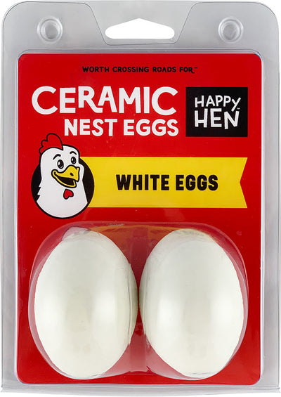Happy Hen Ceramic Nest Eggs, White, 2 pk - Accessories