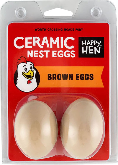 Happy Hen Ceramic Nest Eggs, Brown, 2 pk - Accessories