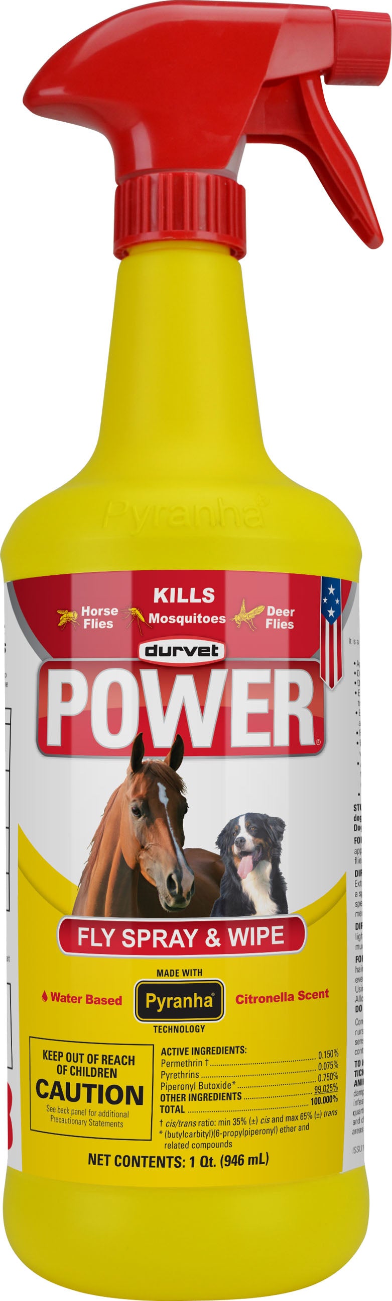 Durvet Power Fly Spray & Wipe, 32 oz - Ready to Use