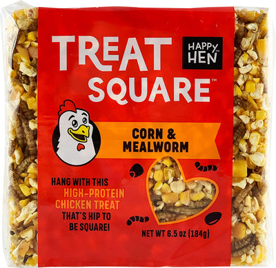 Happy Hen Treat Square, Mealworm/Corn, 6.5 oz - Mealworms