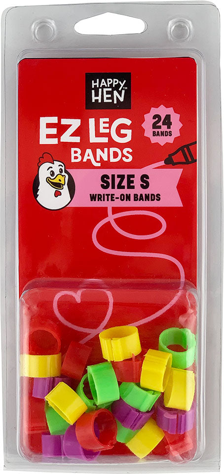 Happy Hen EZ Leg Bands Writable, Assorted, sm-24 pk - Leg Band Identification