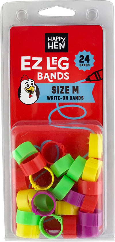 Happy Hen EZ Leg Bands Writable, Assorted, md-24 pk - Leg Band Identification