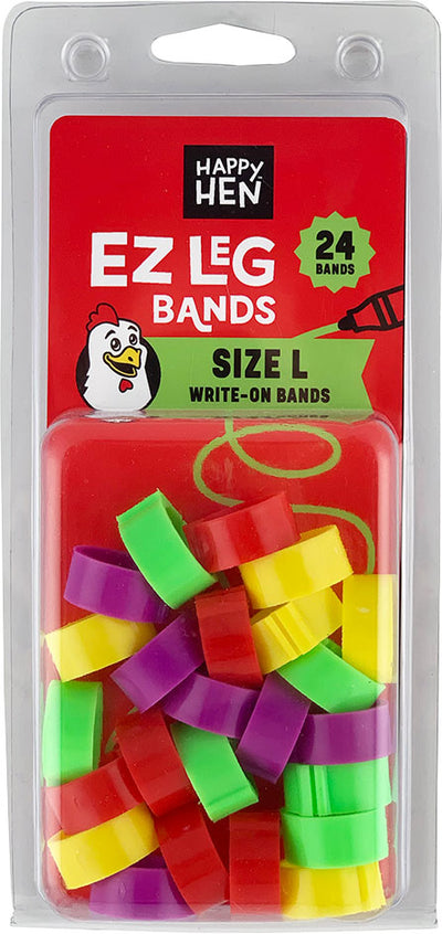 Happy Hen EZ Leg Bands Writable, Assorted, lg-24 pk - Leg Band Identification