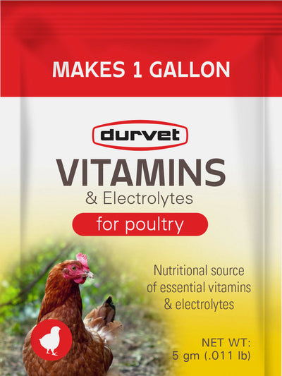 Durvet Vitamins & Electrolytes for Poultry, 5 gm-40 pk