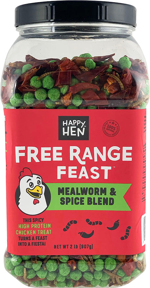 Happy Hen Free Range Feast, Mealworm/Spice, 2 lb - Mealworms