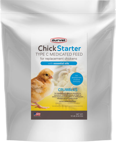 Durvet Chick Starter Type C Medicated Feed, 10 lb - Starter Feed