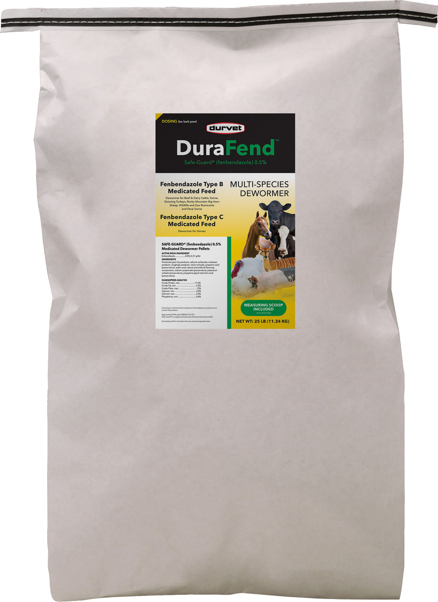Durvet Durafend Fenbendazole 0.5% Dewormer Pellets, 25 lb - Feed Pellets & Granules