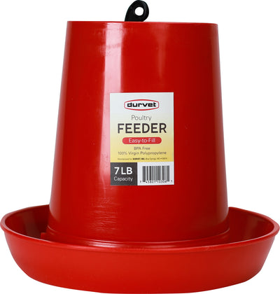 Durvet Poultry Feeder, Red, 7 lb - Hanging Feeder