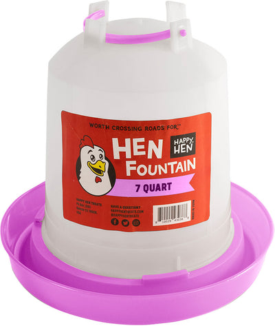 Happy Hen Fountain Assortment, Blue/Green/Pink, 7 qt - Waterer