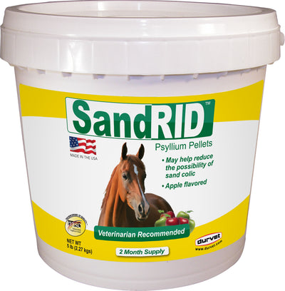 Durvet Sandrid Psyllium Pellets, Apple, 5 lb-2 Mo - Digestion Sand Upset
