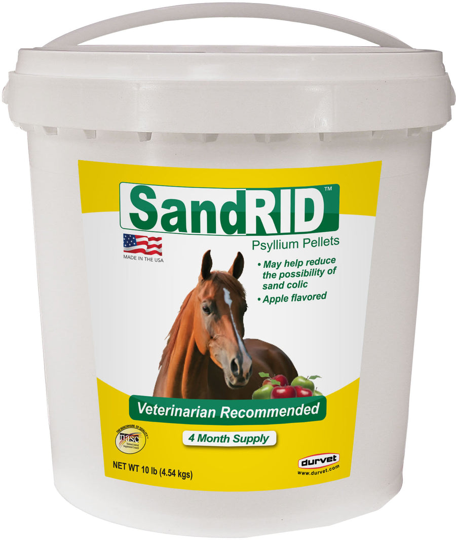 Durvet Sandrid Psyllium Pellets, Apple, 10 lb-4 Mo - Digestion Sand Upset
