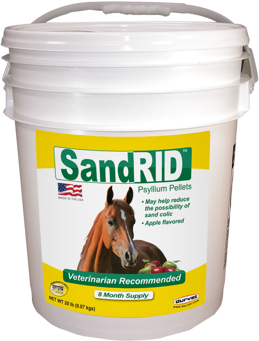 Durvet Sandrid Psyllium Pellets, Apple, 20 lb-6 Mo - Digestion Sand Upset