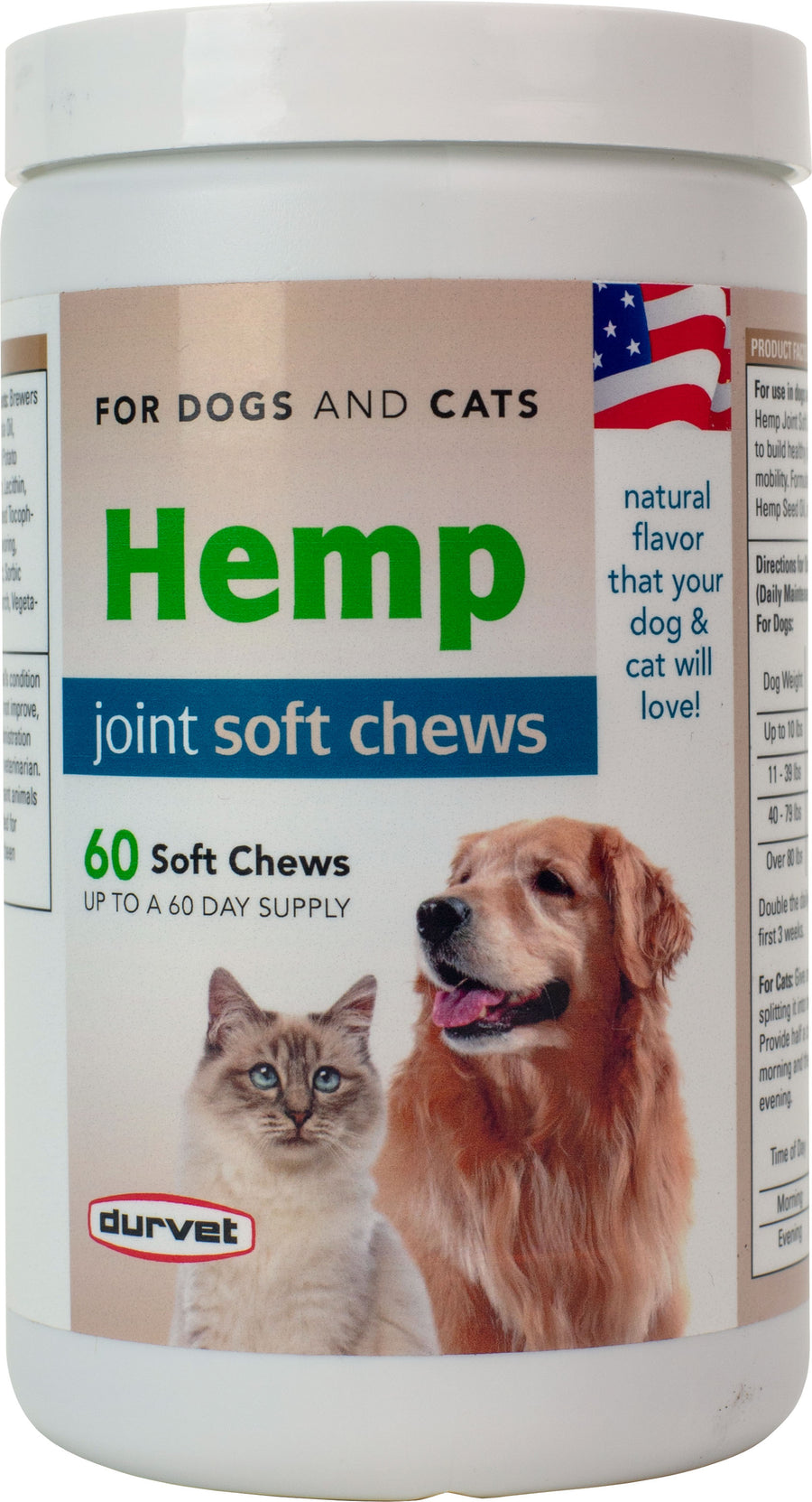 Durvet Hemp Joint Soft Chews for Dogs & Cats, 60 ct - Joint Care