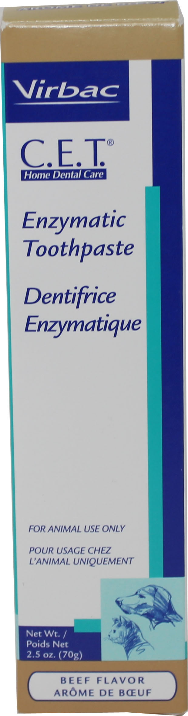 C.e.t. Enzymatic Toothpaste for Dogs & Cats, Beef, 2.5 oz-70 gm - Dental Care