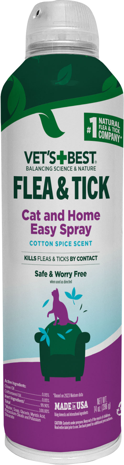 Vet's Best Flea & Tick Cat Easy Spray, 14 oz - Sprays