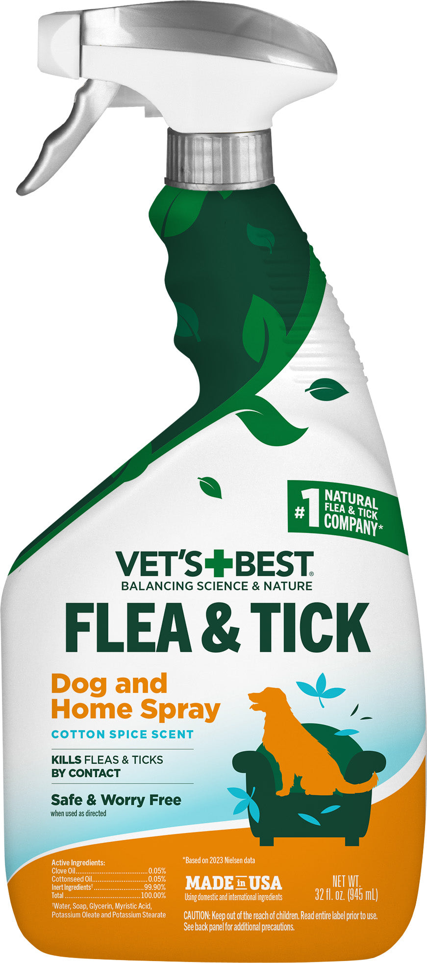 Vet's Best Flea & Tick Dog & Home Spray, 32 oz - Sprays