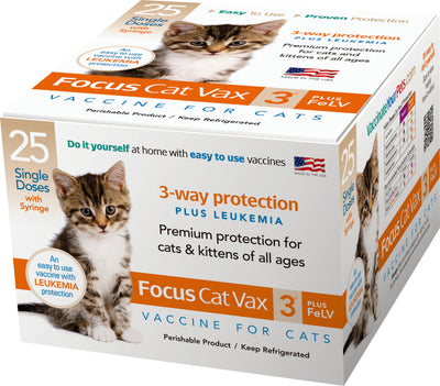 Spectra Focus Cat Vax 3 Plus Felv W/Syringe, 1 Dose - Vaccines