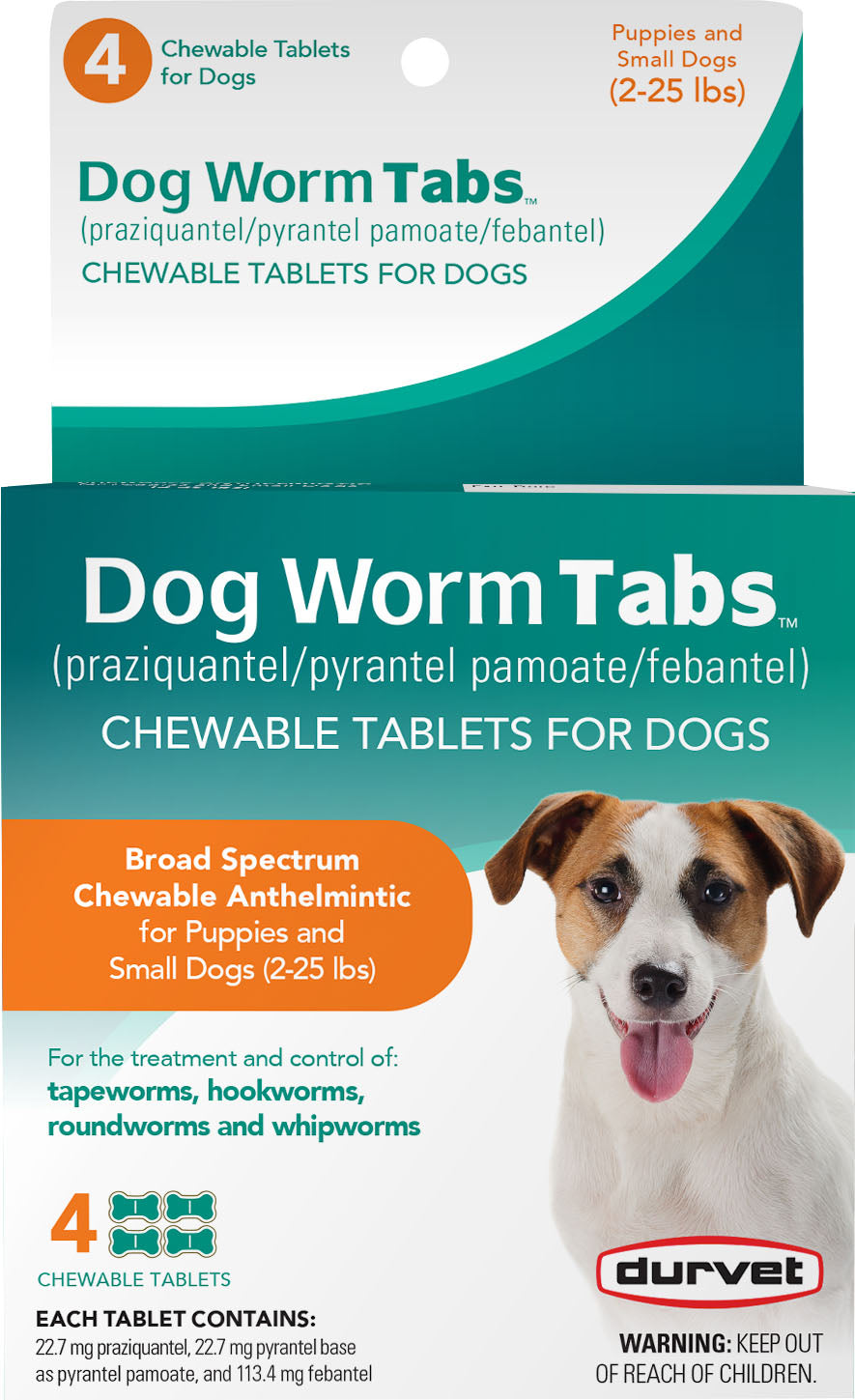 Durvet Dog Worm Tabs, 2-25 lb-4 ct - Wormers