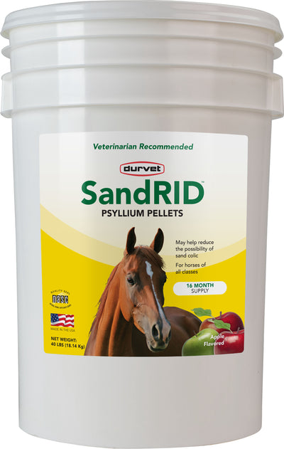 Durvet Sandrid Psyllium Pellets, Apple, 40 Lb- 16 Mo - Digestion Sand Upset