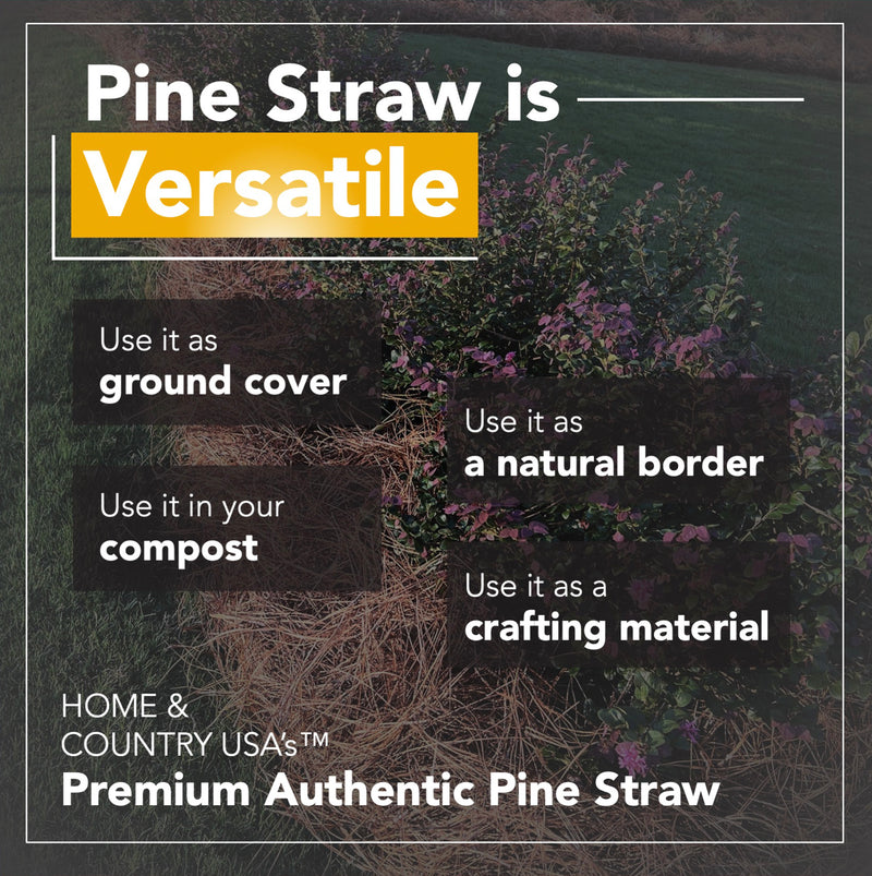 Premium Pine Straw Mulch Bale for Landscaping, Organic Material Made from Authentic Pine Needles Ideal for Gardening, Soil Moisture Retention.