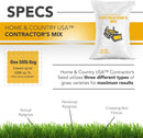 Contractors Choice Grass Seed - Premium Grass Seeds for Lawn - Ideal for Full Sun and Shade - 50 lb Grass Seed