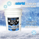 Home and Country USA Blue Ice Melt Pail Effective to -25°F, Eco-Friendly De-Icer, Optimal Granule Size for Quick Melting, Ideal for Driveways, Walkways, and Entryways 45 lb Pail