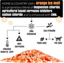 Home and Country USA Orange Ice Melt Pail Effective to -25°F, Eco-Friendly De-Icer, Optimal Granule Size for Quick Melting, Ideal for Driveways, Walkways, and Entryways 45 lb Pail