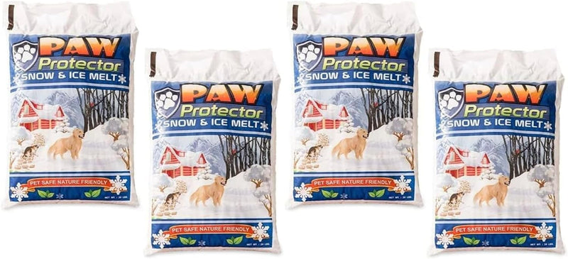 Pet Friendly Ice Melt - Pet Safe Salt for Melting Ice and Snow on Driveways, Walkways, and Sidewalks - Ice Salt That's Safe for Pets, Especially Dogs Four 20 lb Bags