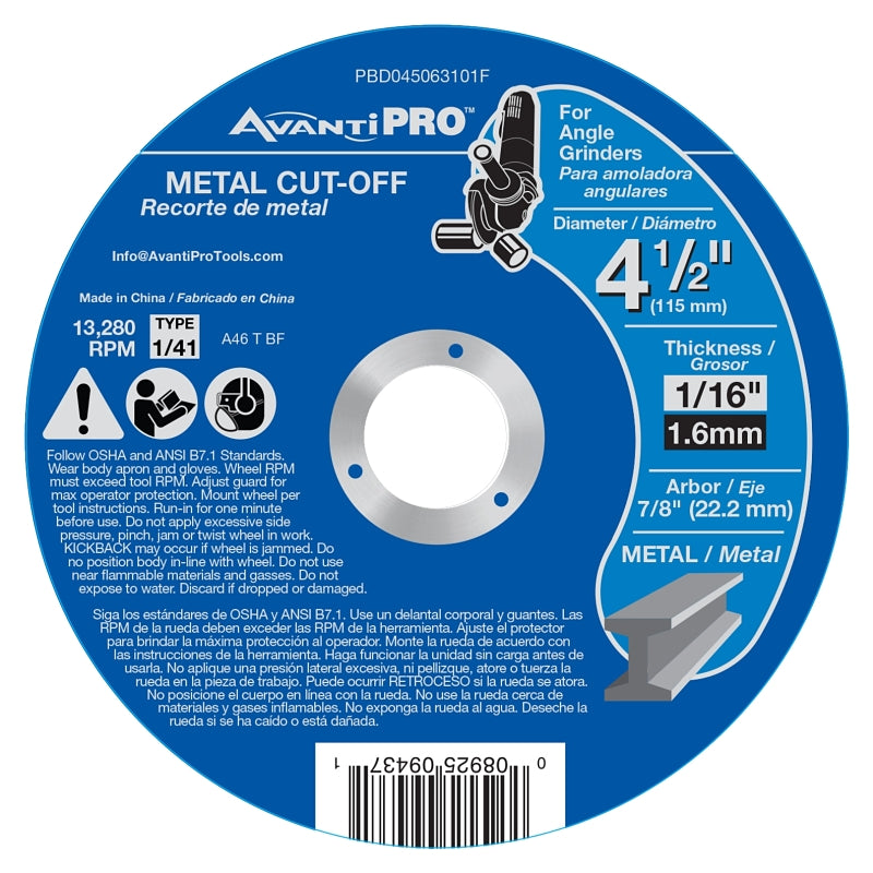 Avanti Pro PBD045063101F Cut-Off Disc