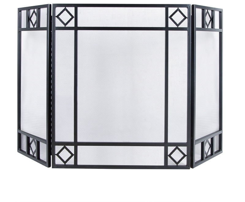 Simple Spaces S38907BK Fire Place Panel Screen