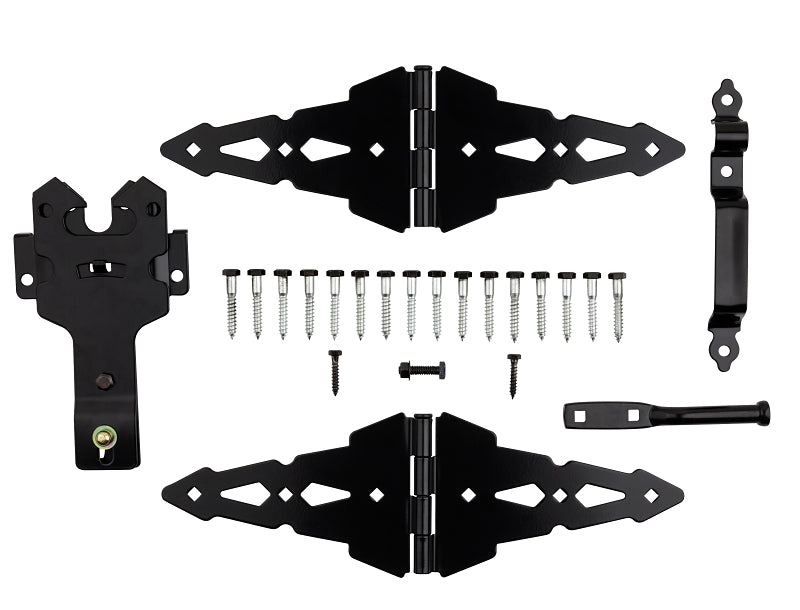 National Hardware Deluxe N109-306 Latch Decorative Strap Hinge Gate Kit